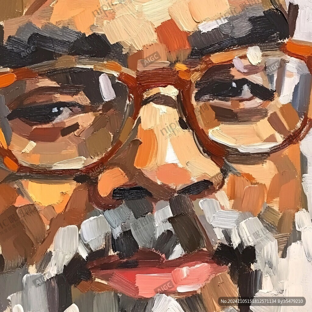 人脸色块拼接装饰画