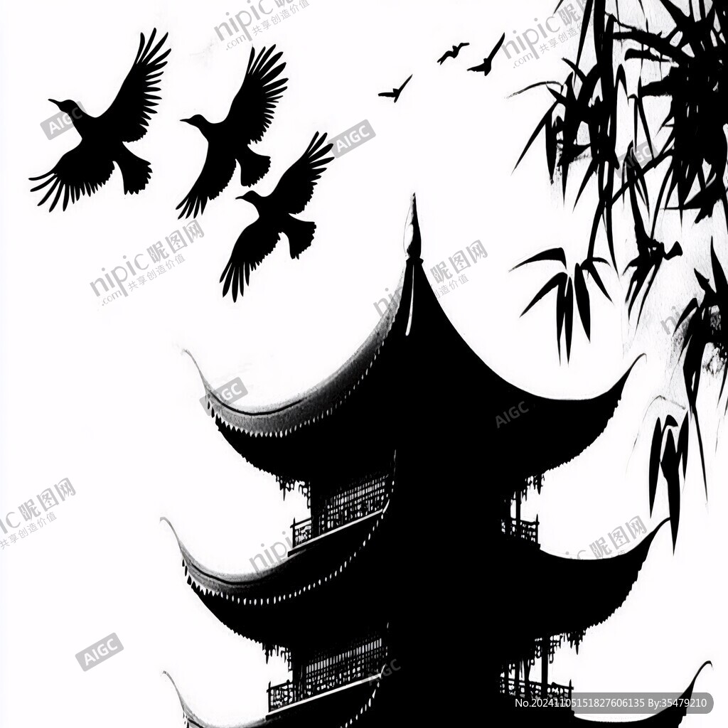 白鹭塔剪影