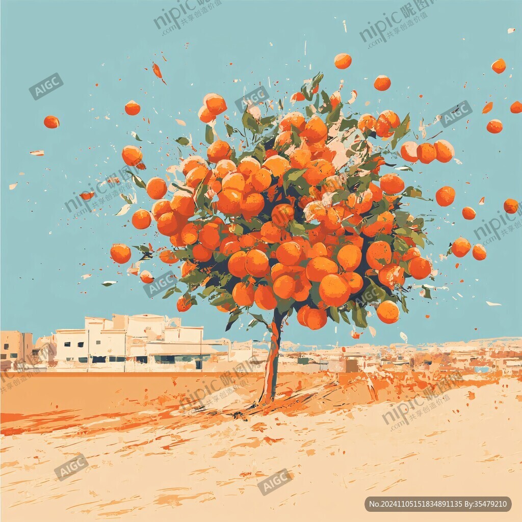 砂糖橘插画设计