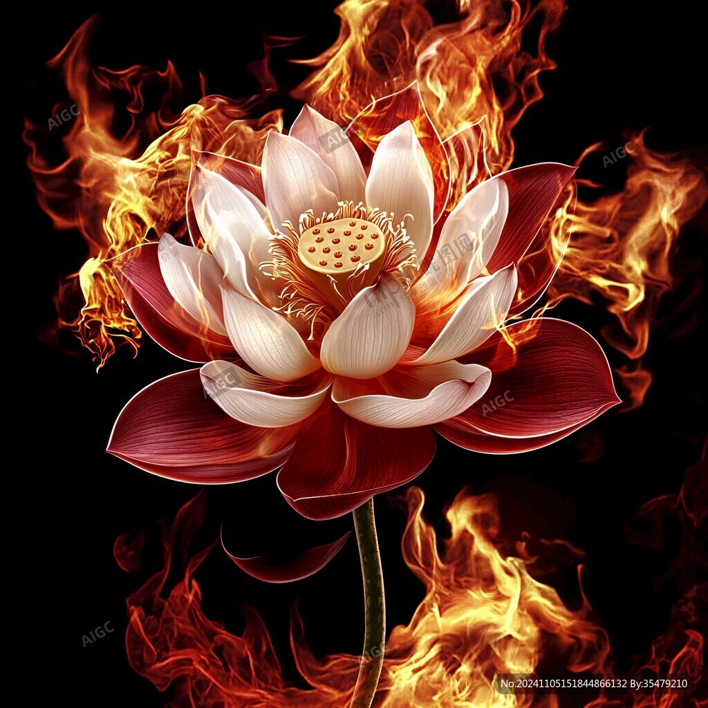 唯美火莲花