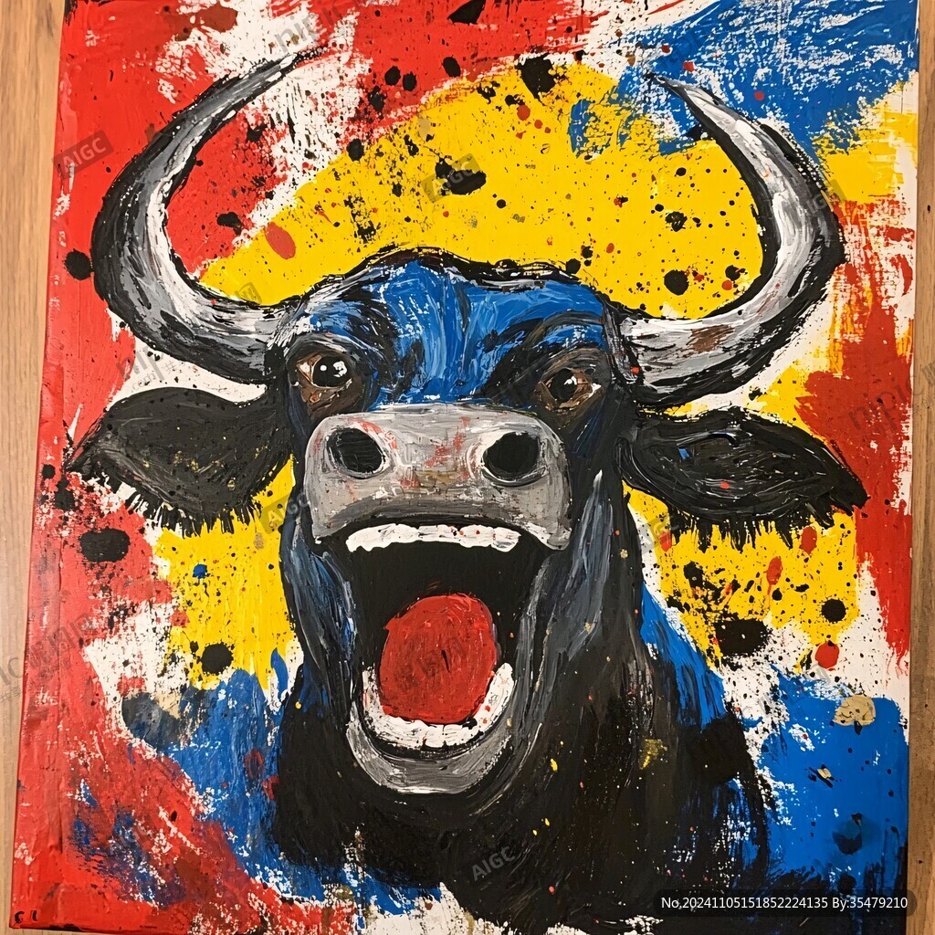 牛头抽像画