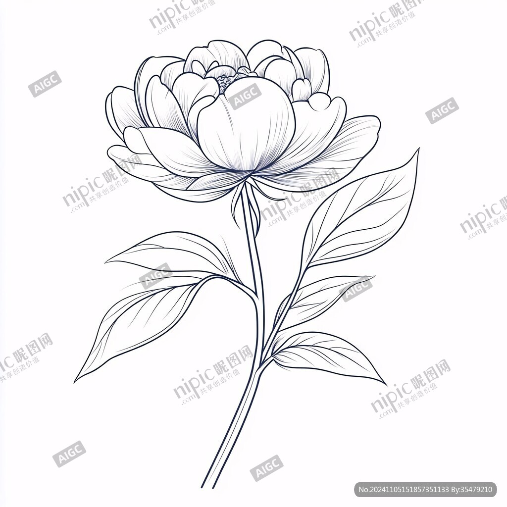 芍药线稿