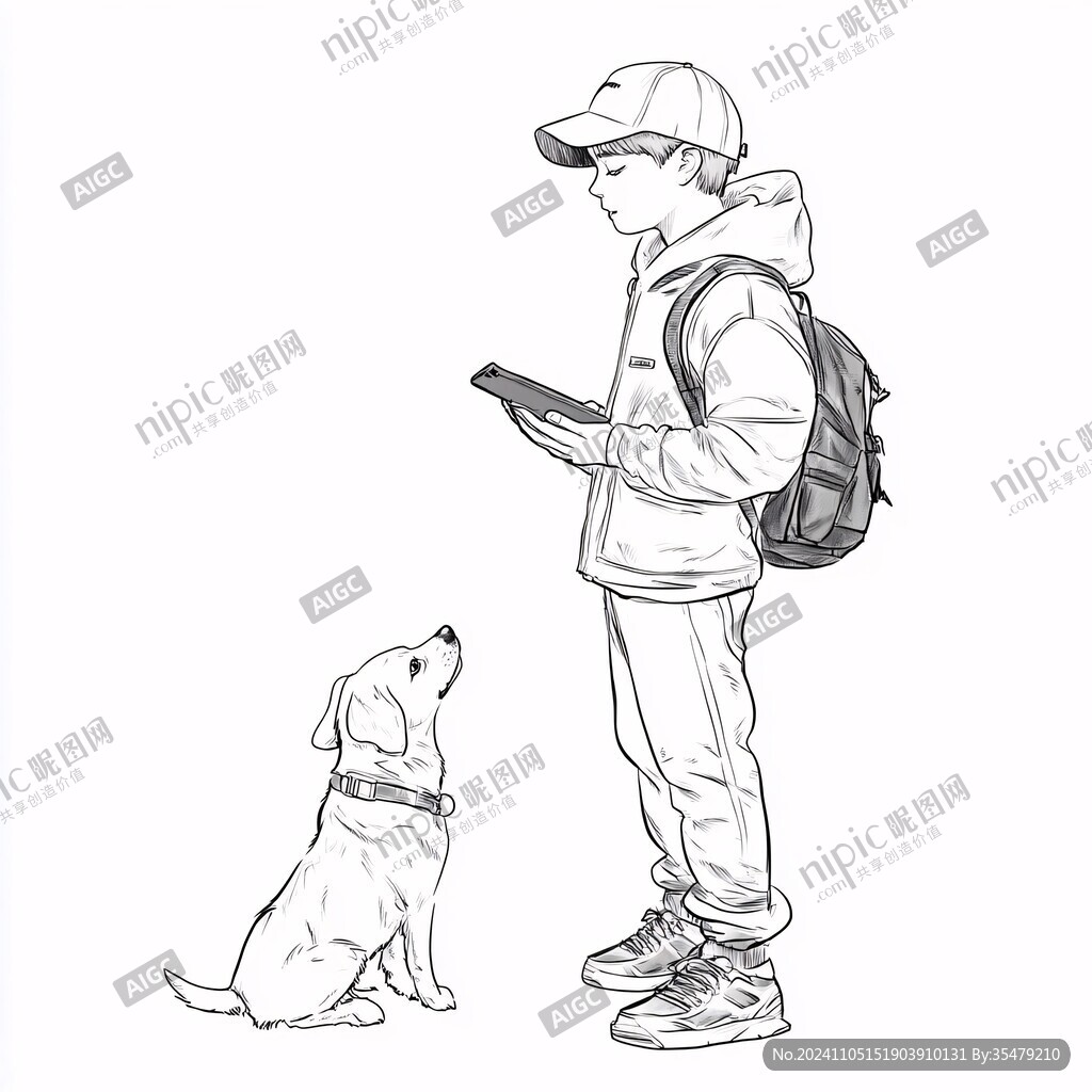 画速写的少年