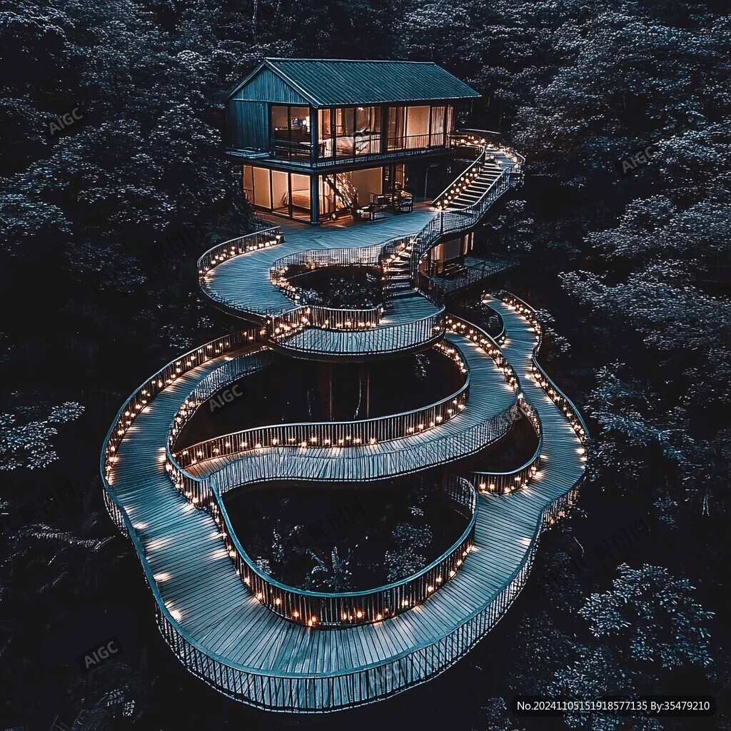 树屋夜景