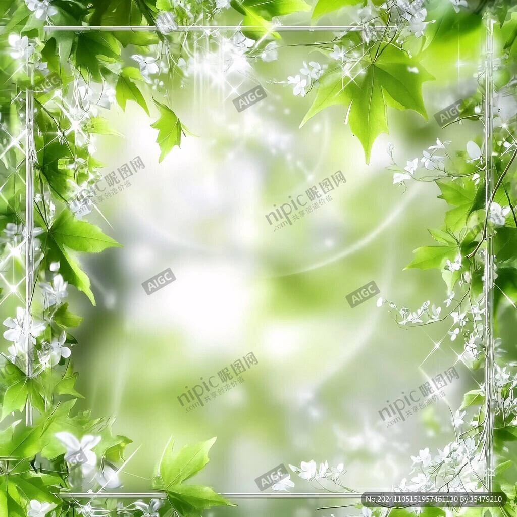 梦幻春天绿叶模板下载