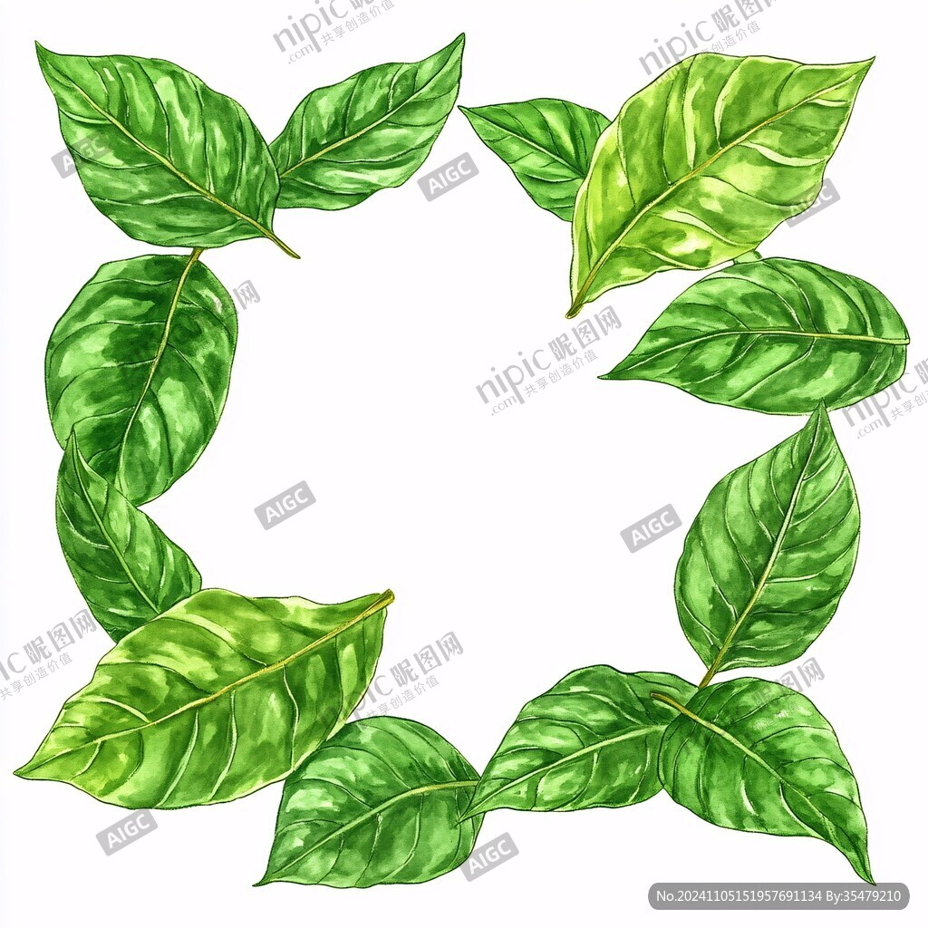 植物叶子镜框素材