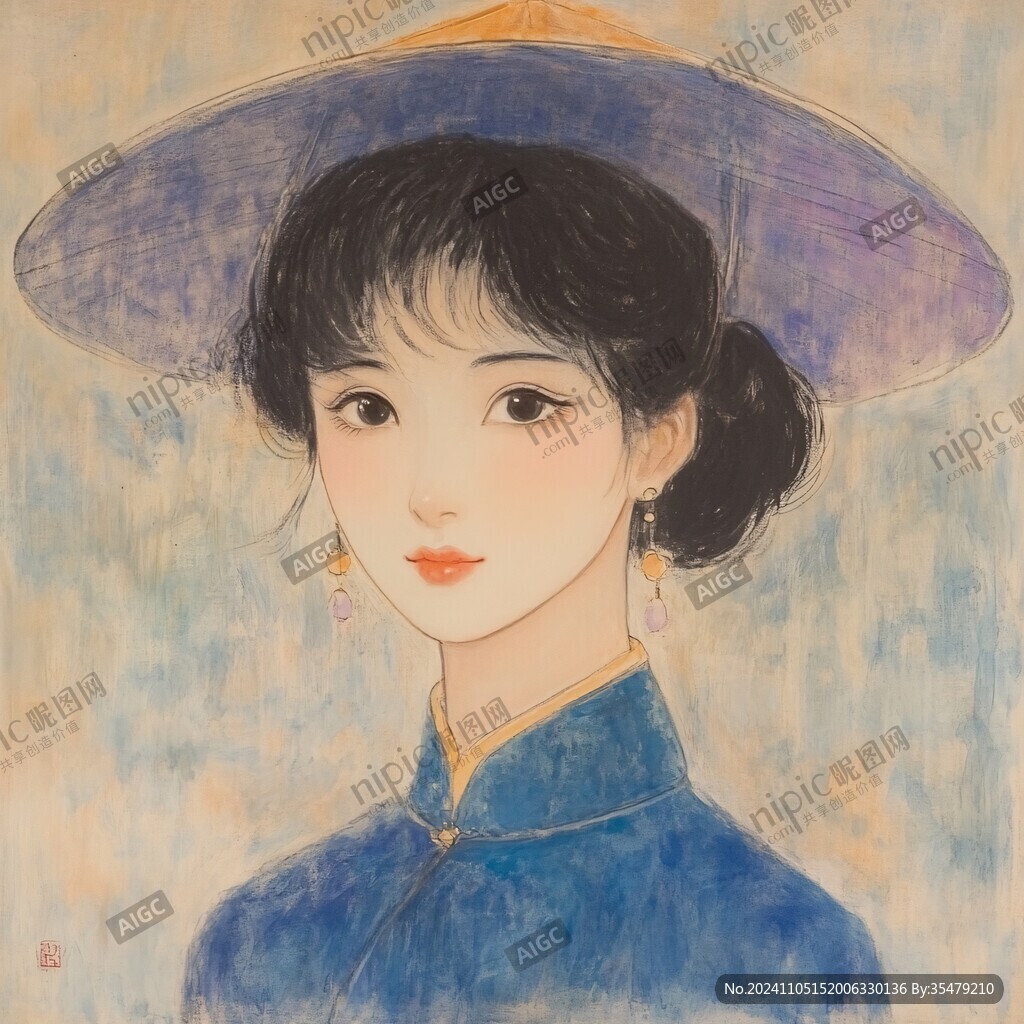 民国少女插画