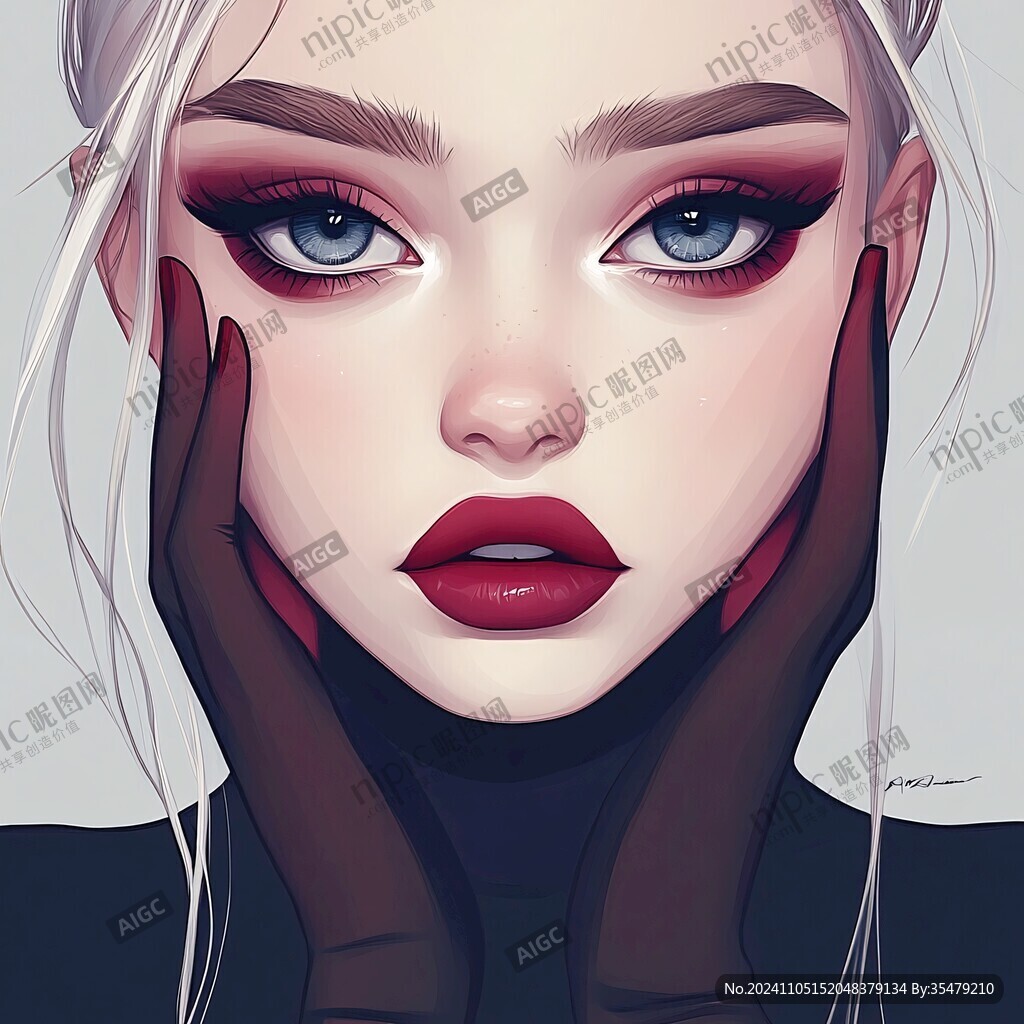 高级感女插画
