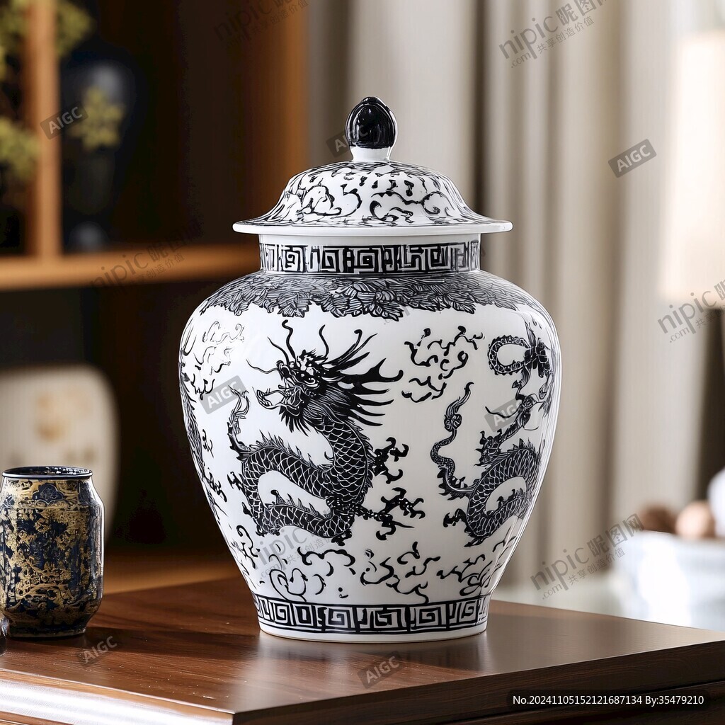 青花瓷盖罐