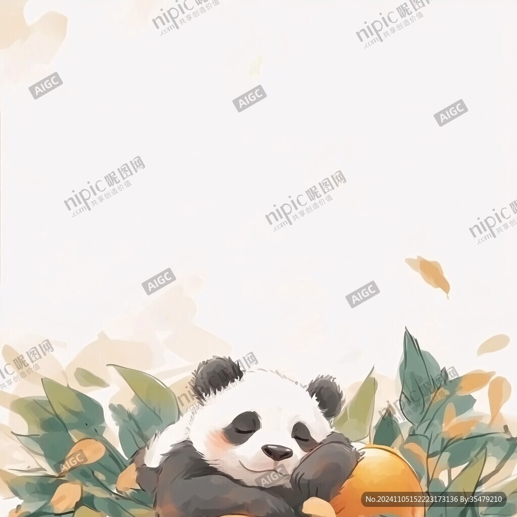 熊猫节气插画