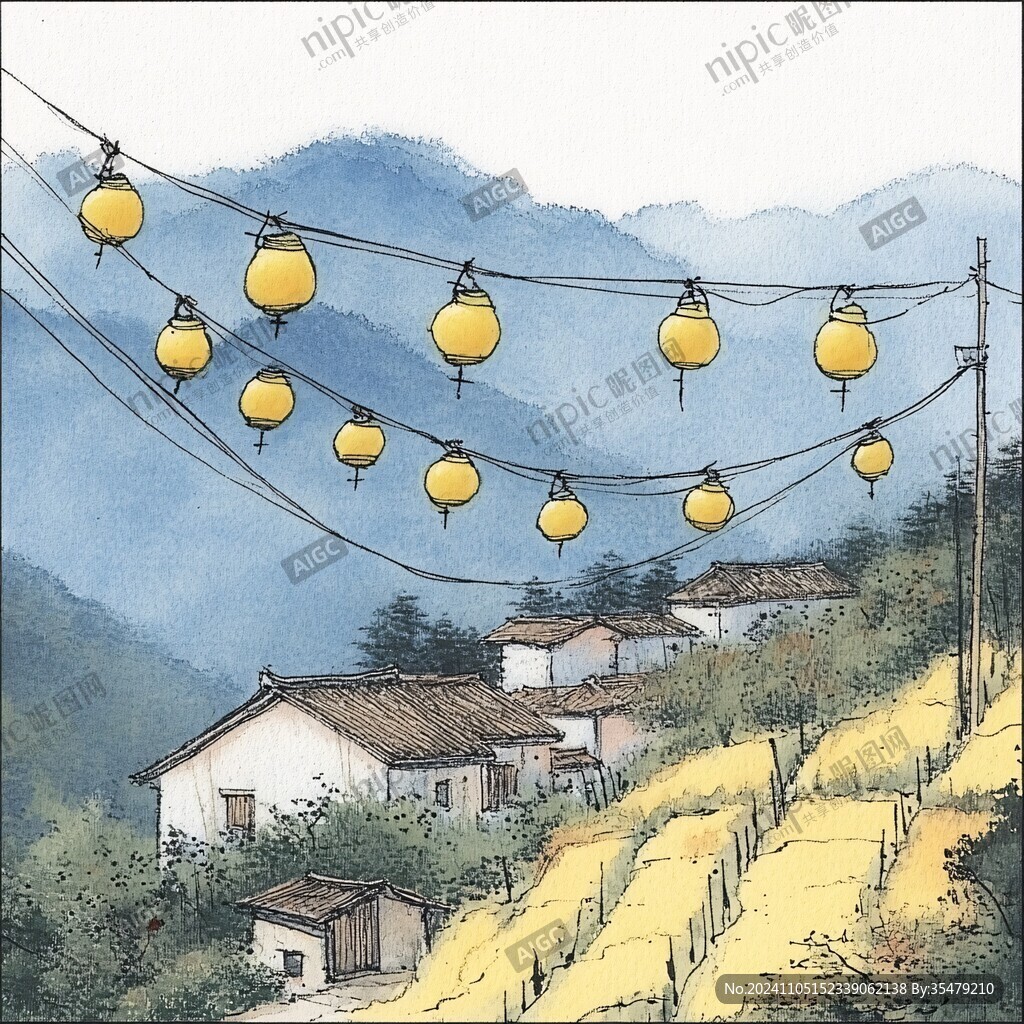 面水彩风景