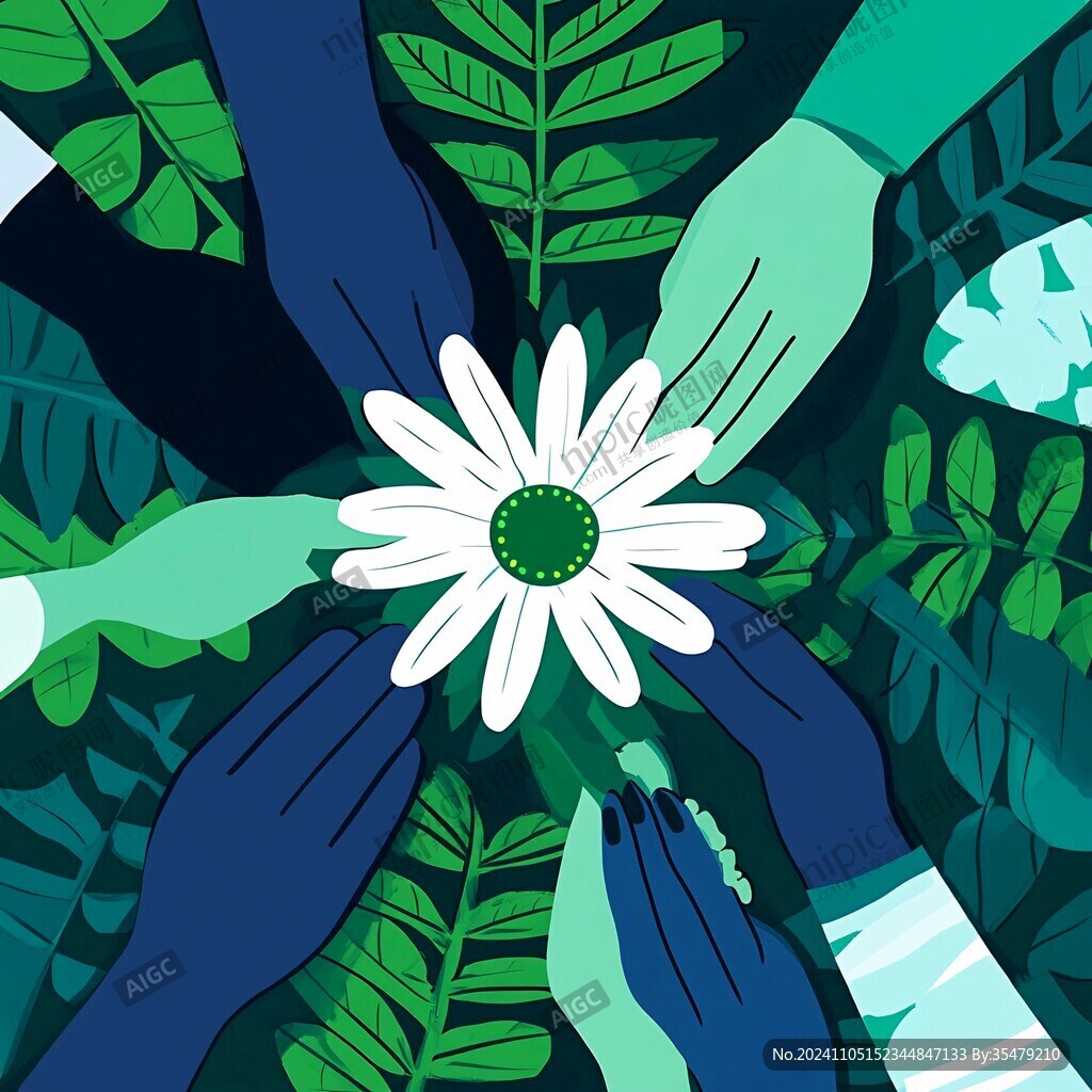 扁平插画植物