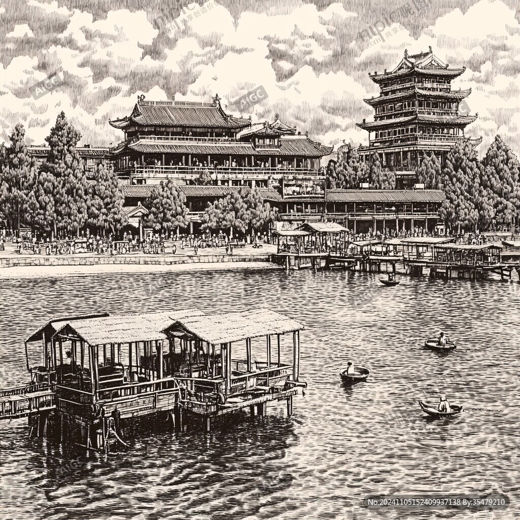 中式楼阁老照片