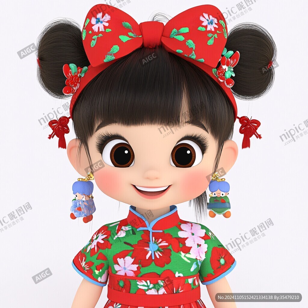 卡通中国风小女孩