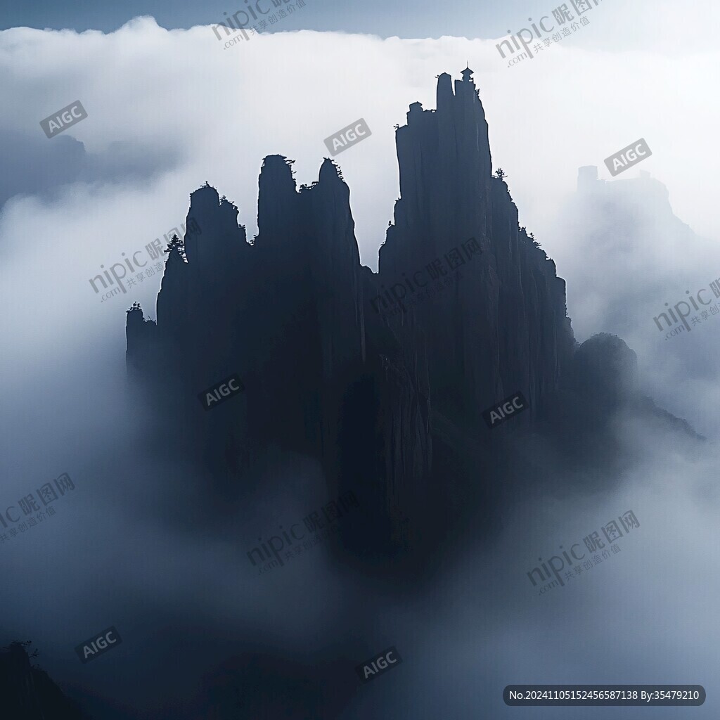 云雾缭绕狼牙山