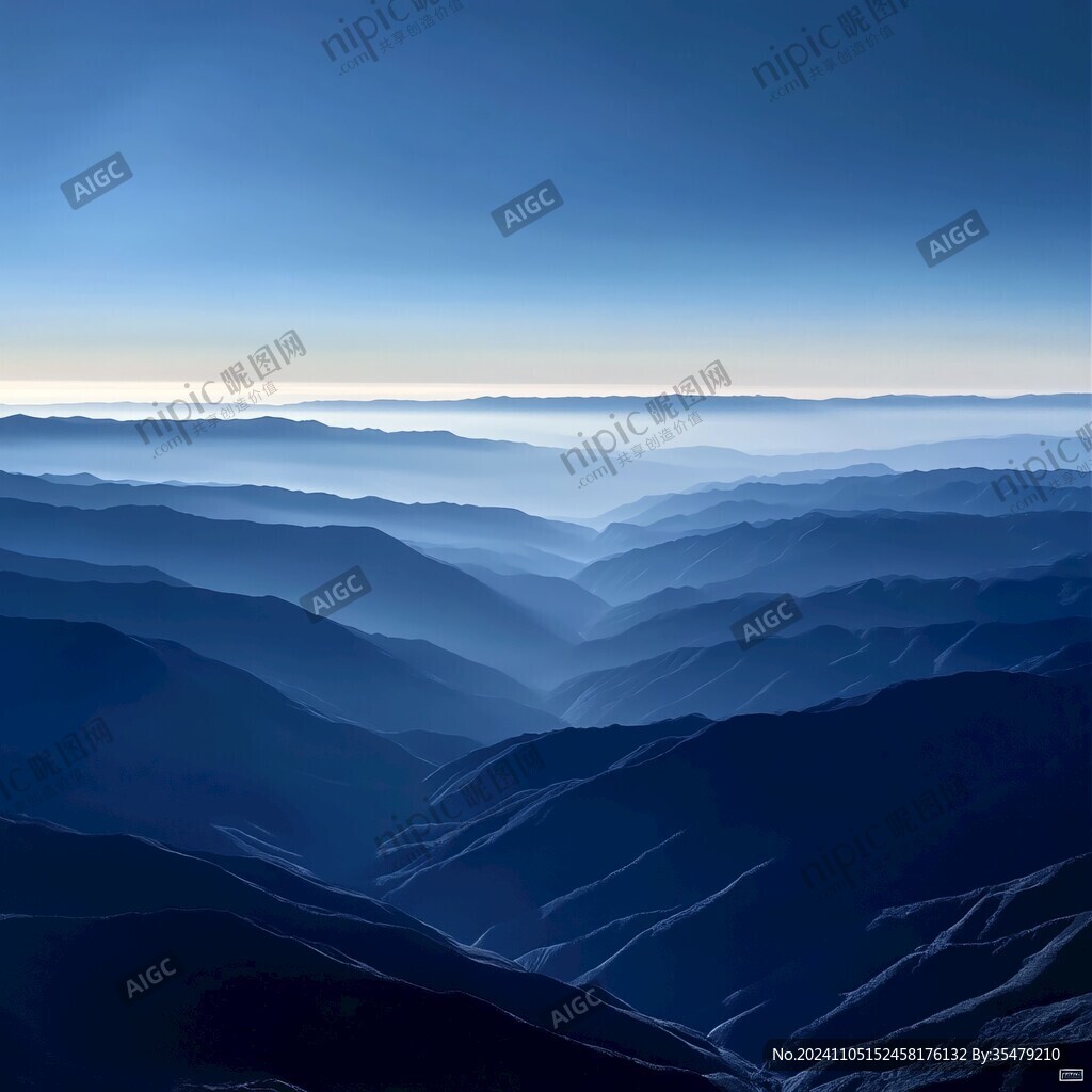 蓝调风景山川