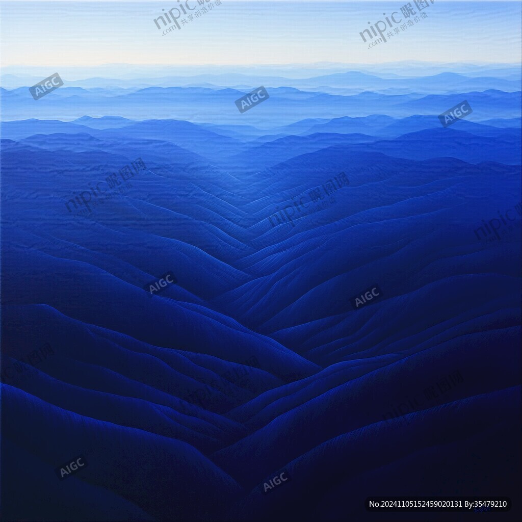 高清抽象时尚蓝色山水