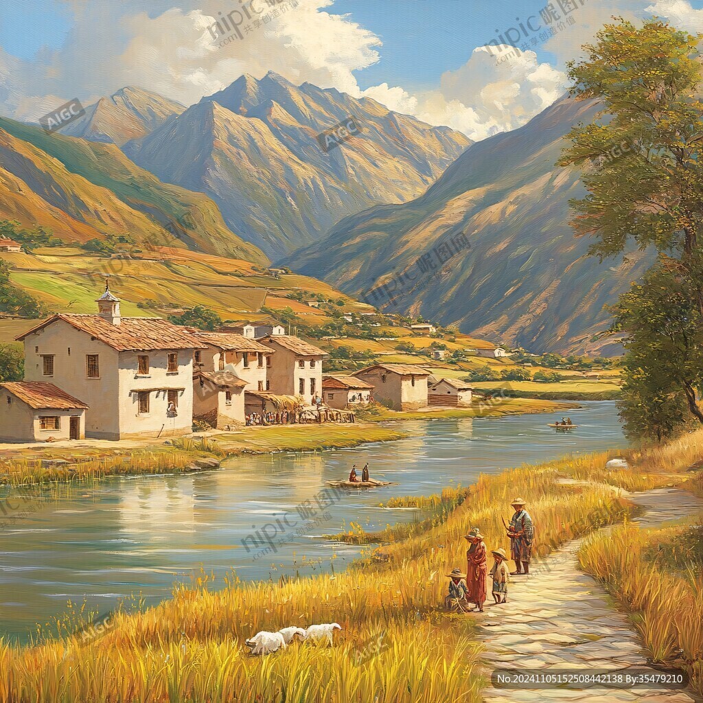 乡村场景插画