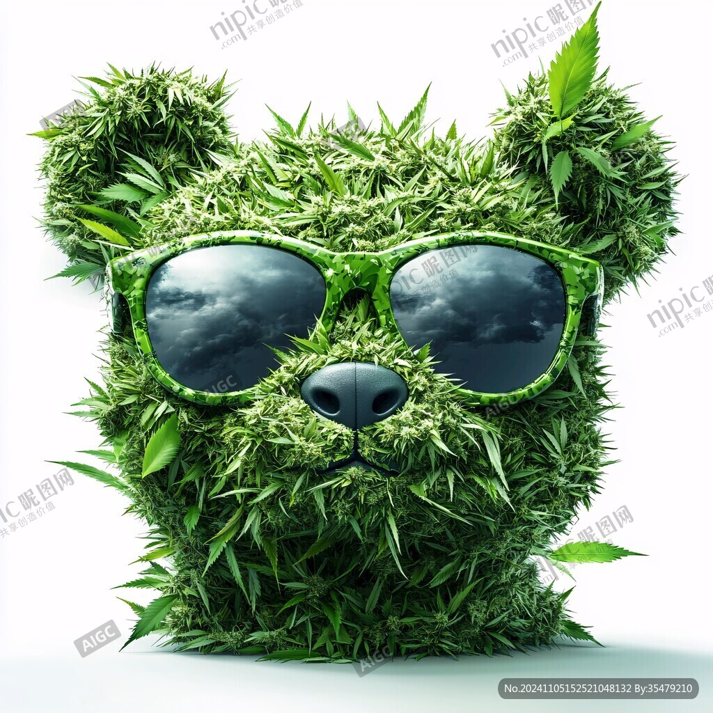 绿色植物小熊