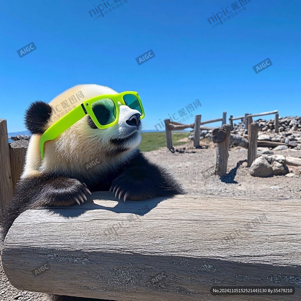 戴墨镜的熊猫