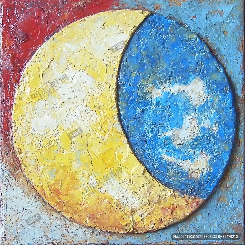 圆形抽象油画