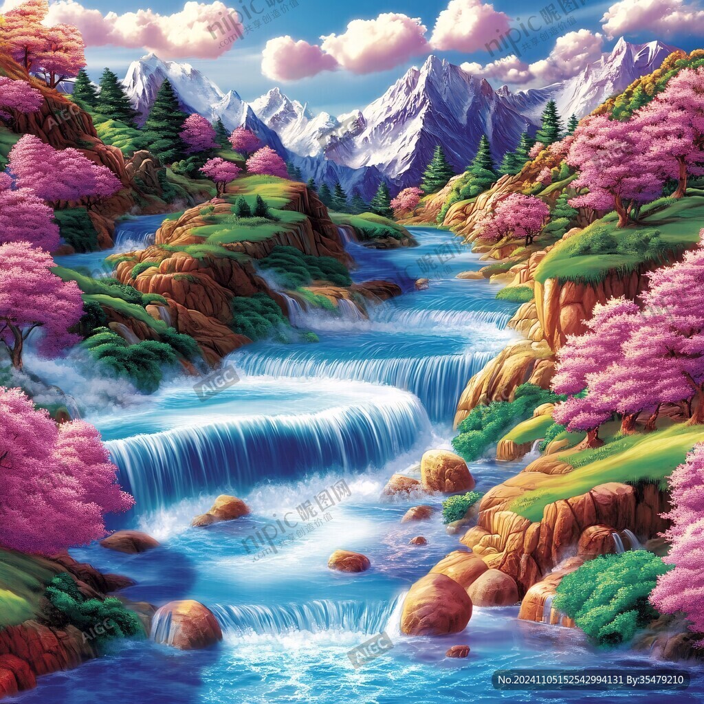 山河立体画