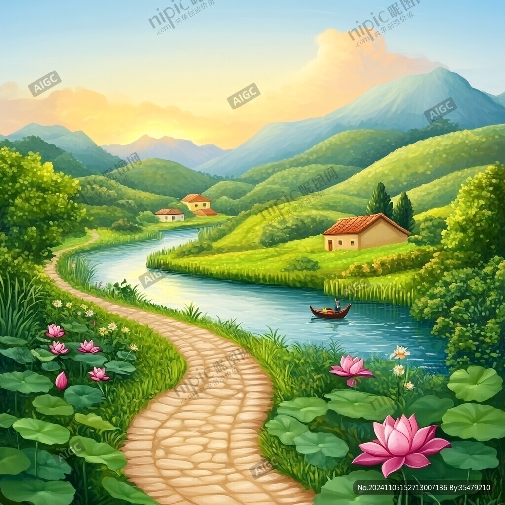绿茵小道山水