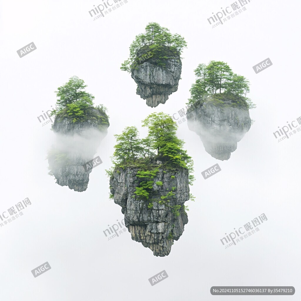 禅意山峰云雾环保低碳