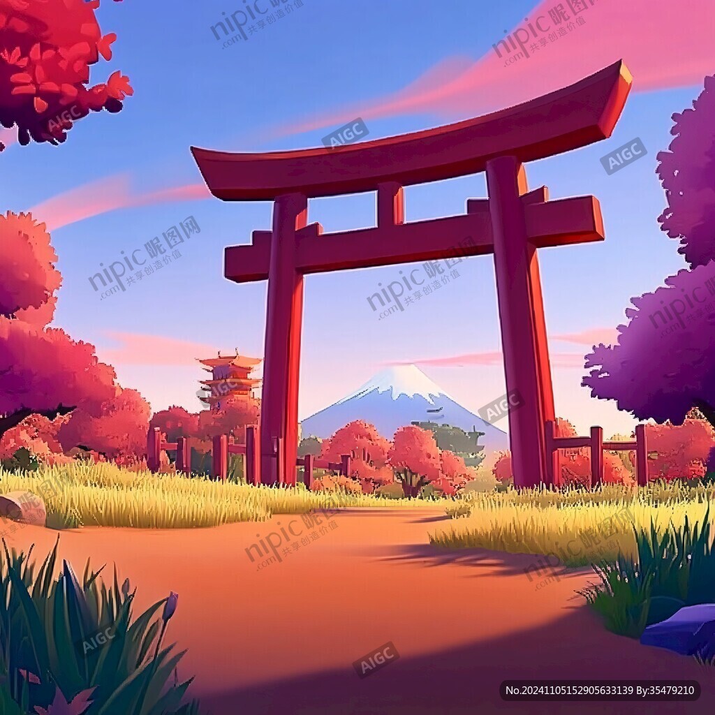 日系风景插画