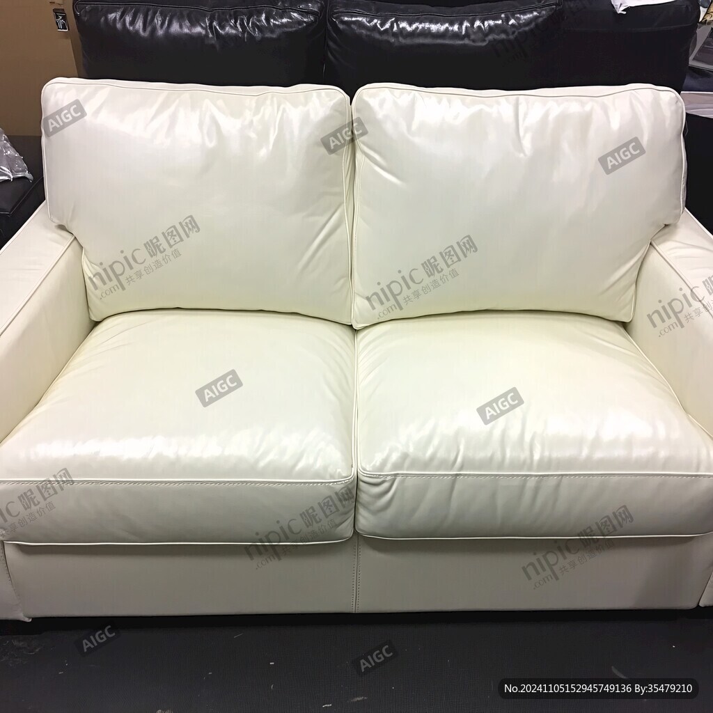 米白色真皮沙发