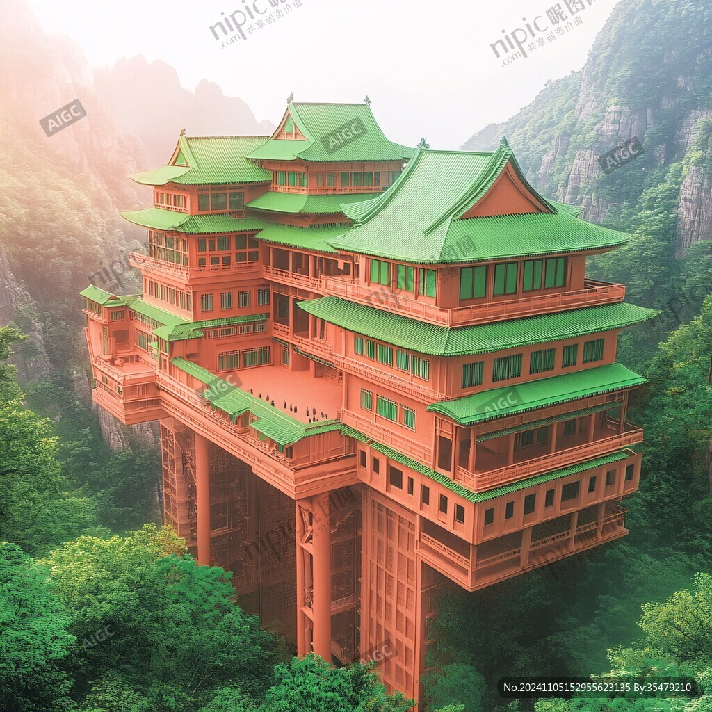 八仙山公园八仙阁素材