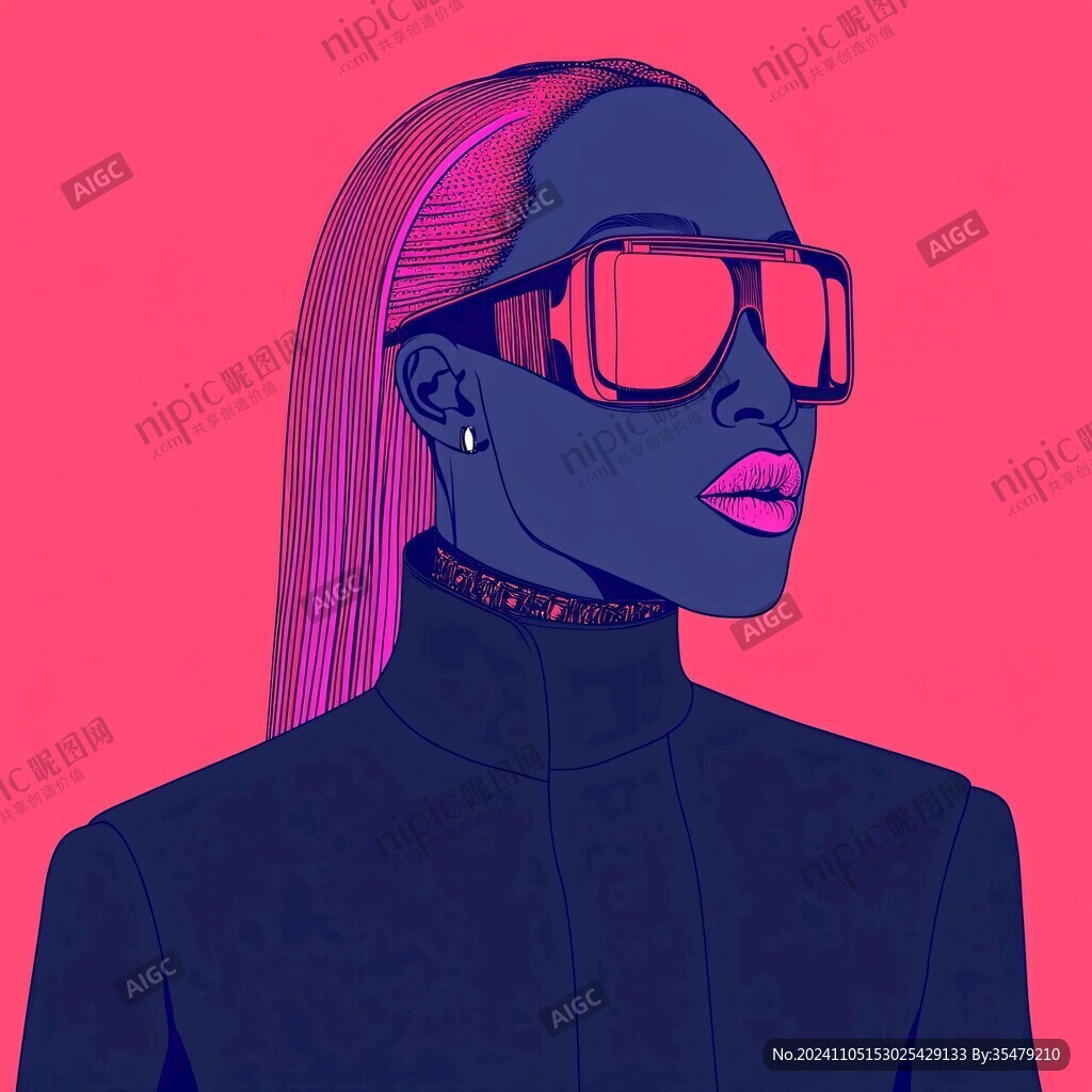 墨镜人物插画