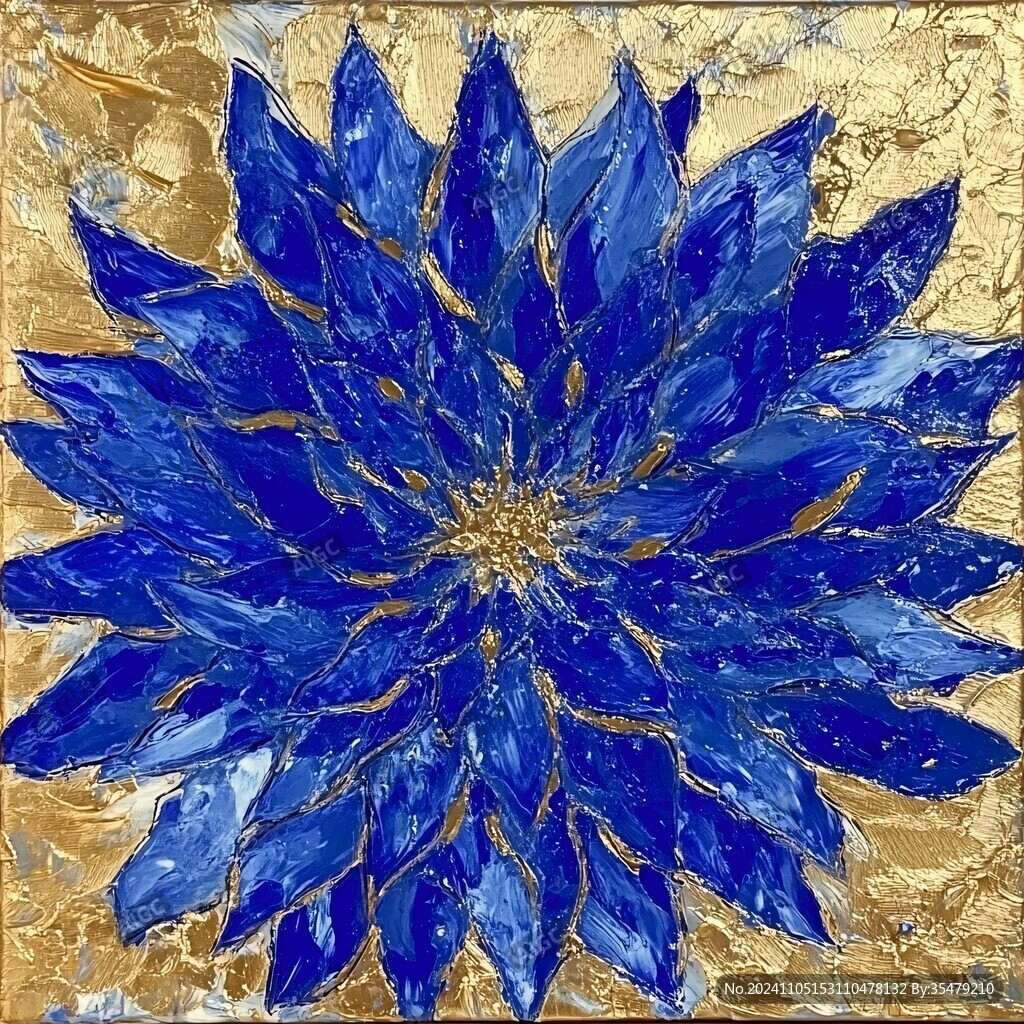 蓝色透光大理石装饰画