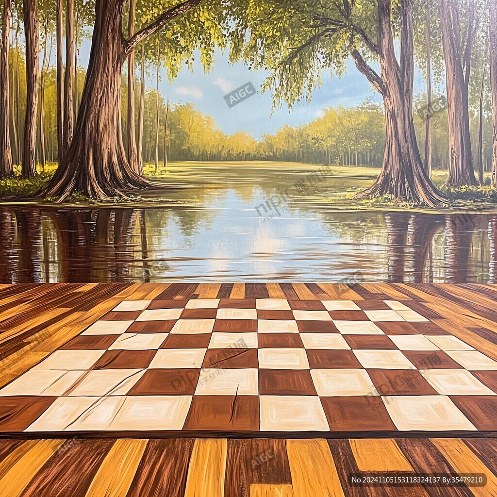 木桥地板画