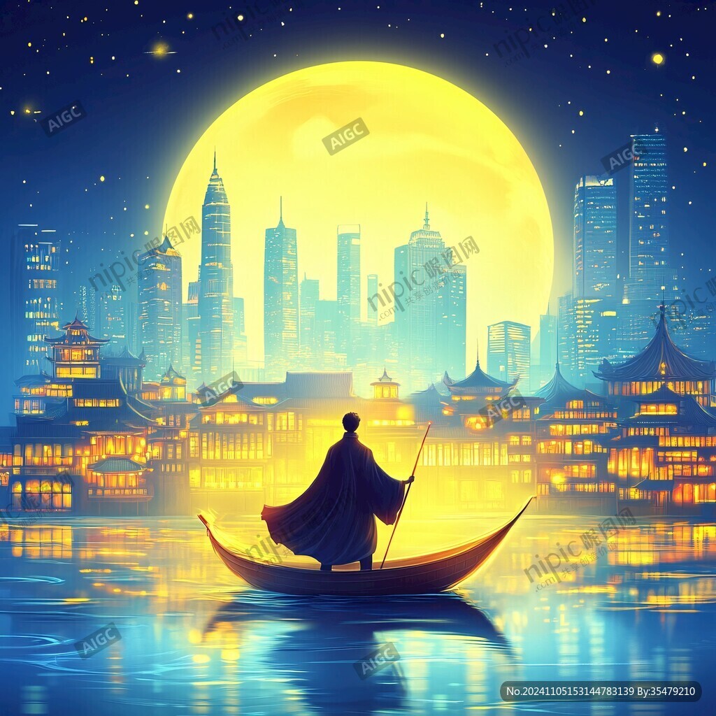 夜里划船