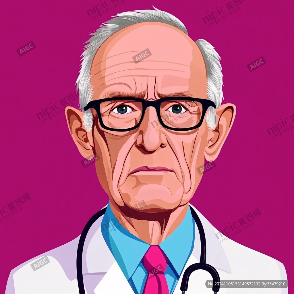 卡通老医师头像