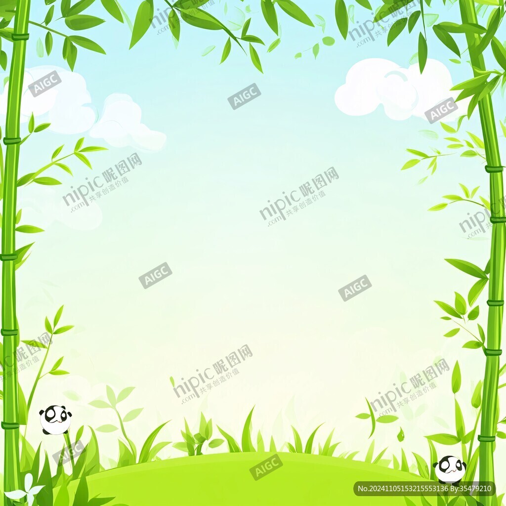 竹叶边框背景素材