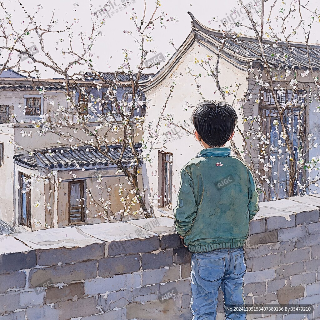 京津冀插画水彩彩绘