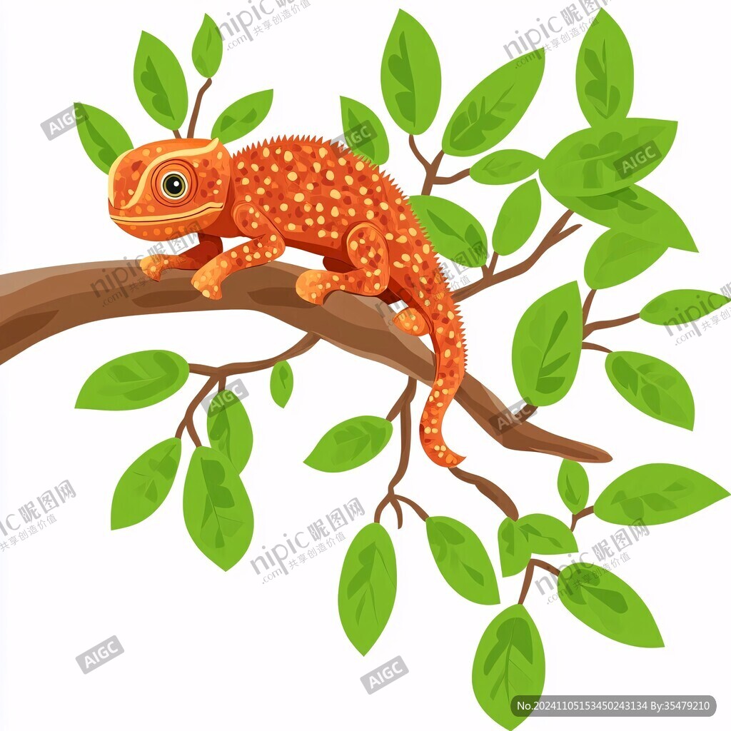 在树上的蜥蜴动物插图