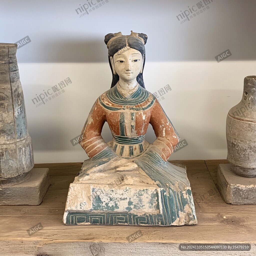古代宫女陶俑