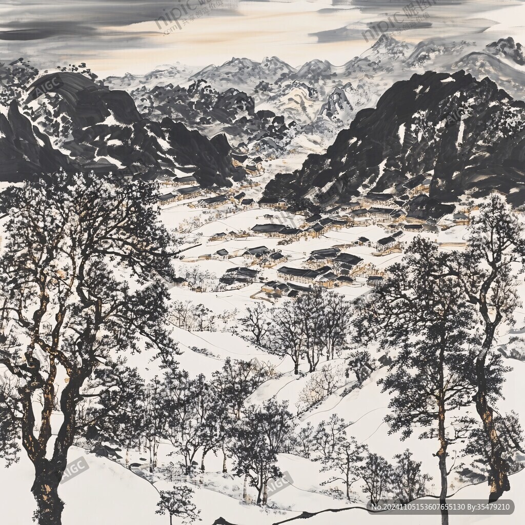 万雪千山图