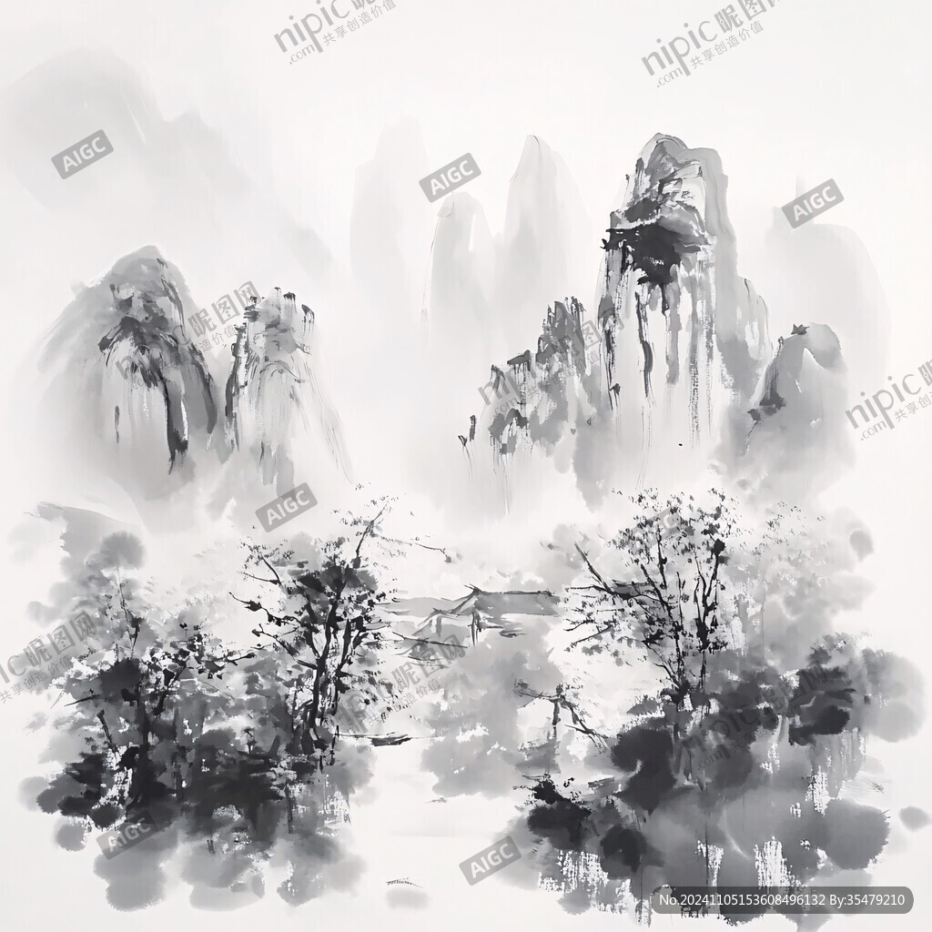 数字水墨山水画