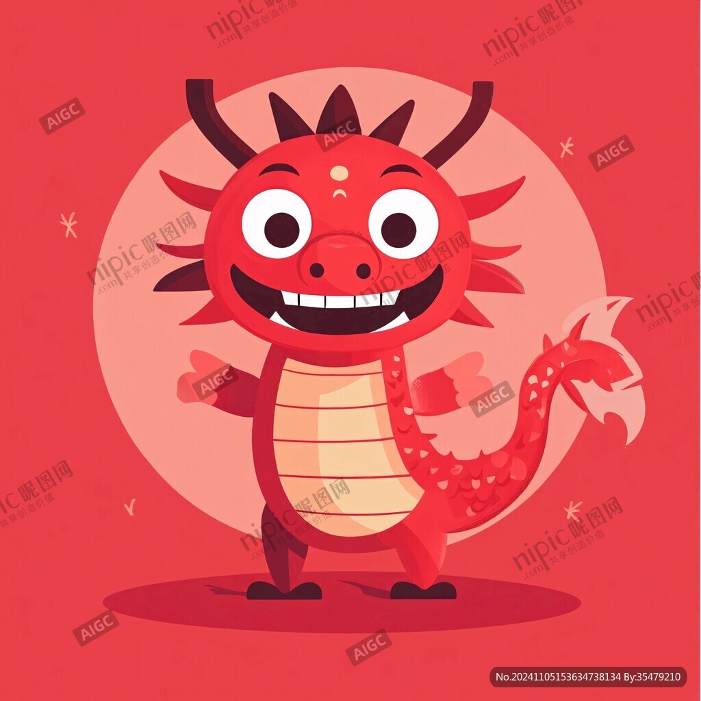 卡通龙年吉祥物插画