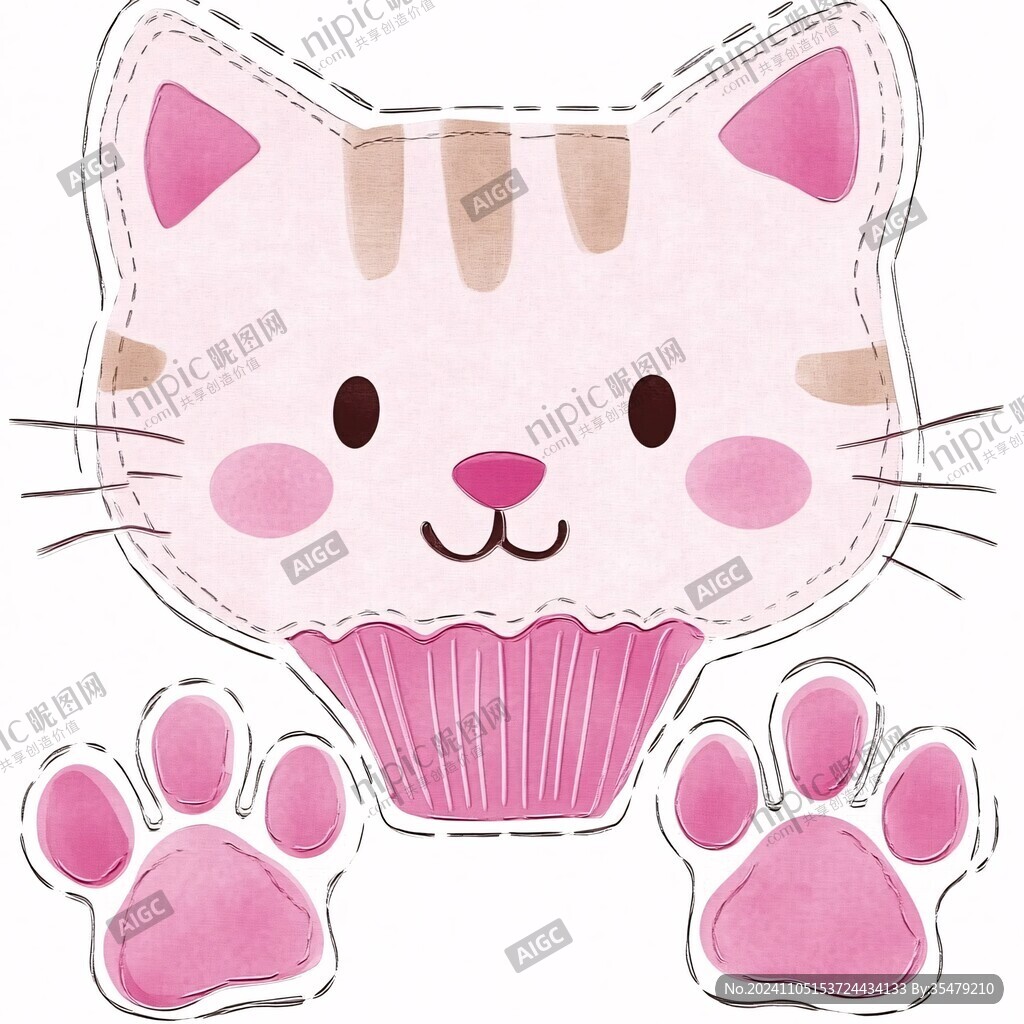 卡通猫爪插画