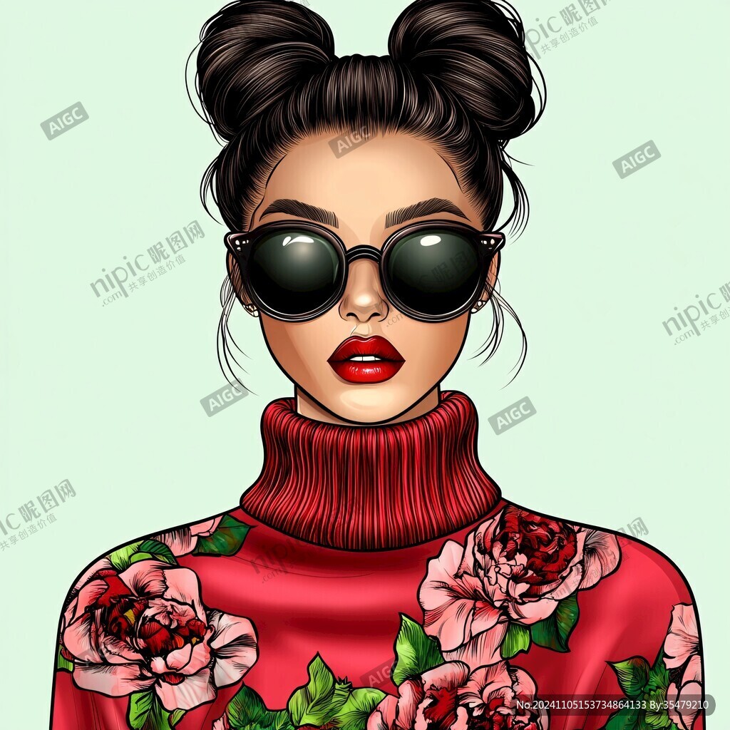 墨镜人物插画