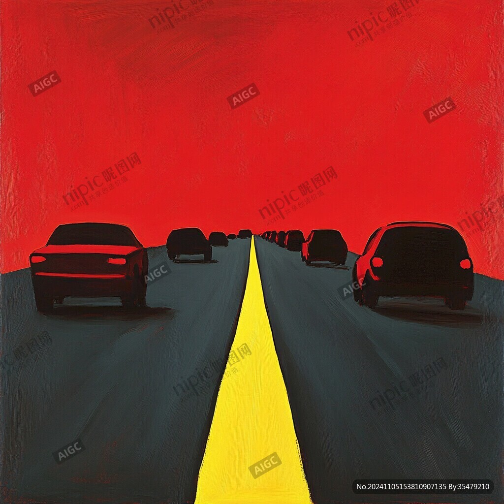 公路小汽车插画