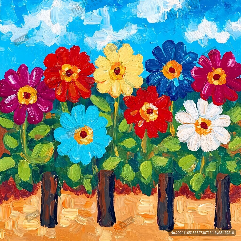 油画棒鲜花