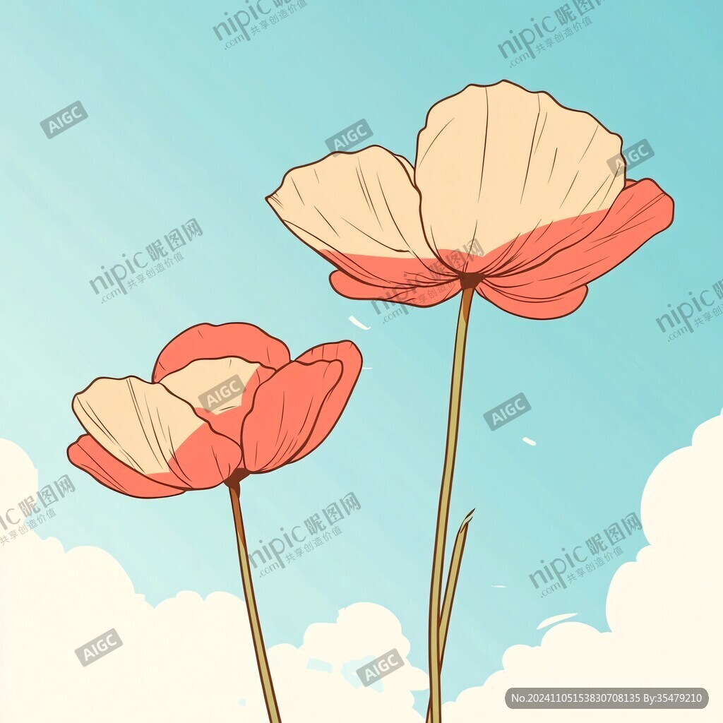 虞美人插画