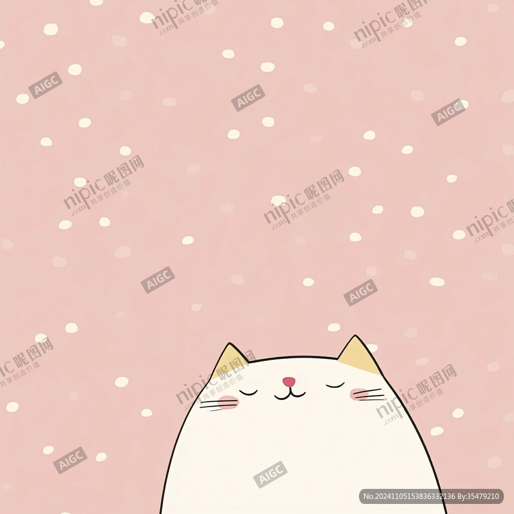 粉色猫猫卡通背景