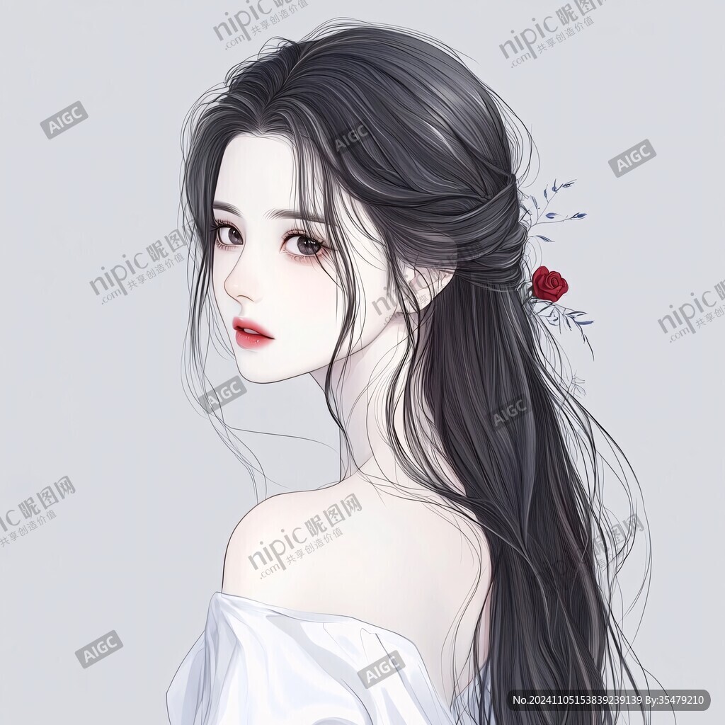手绘女头